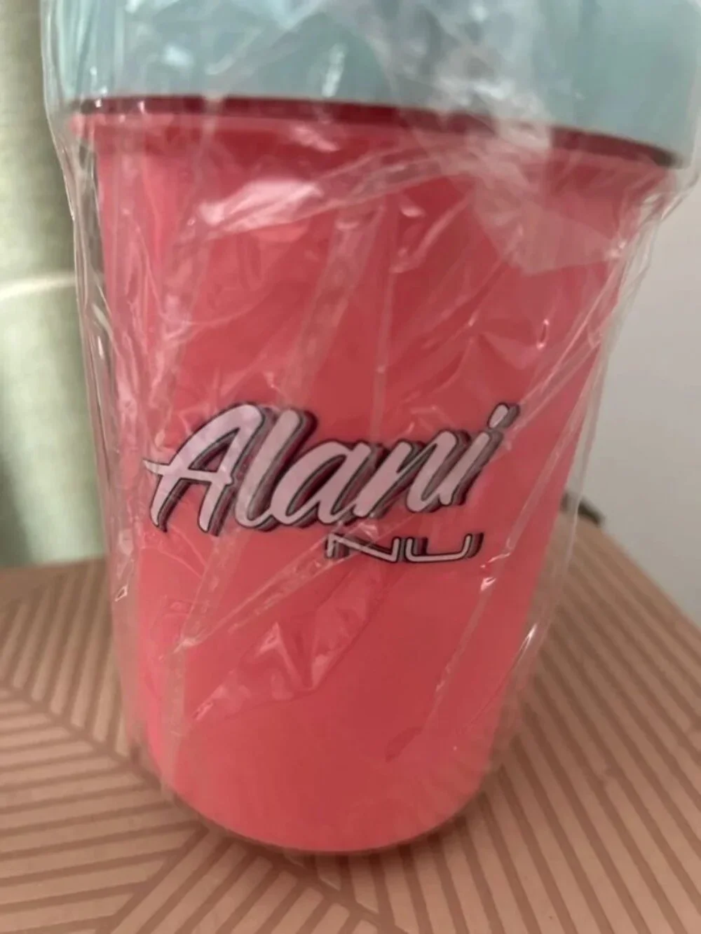 Alani Nu Shaker Bottle Coral and Blue